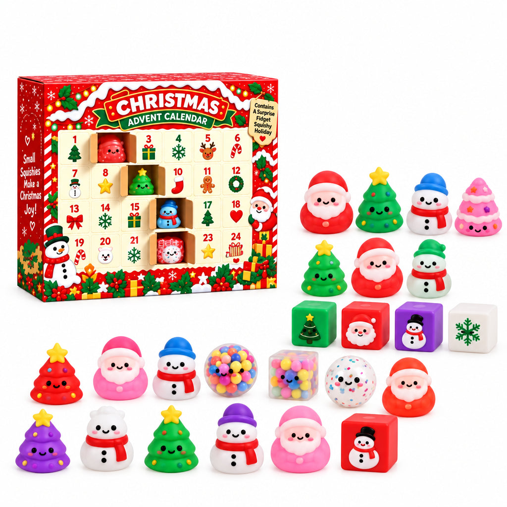 Calendario de Adviento Navideño de Squishies 2026 - Mochi Squishy – 24 días 🎄🎁